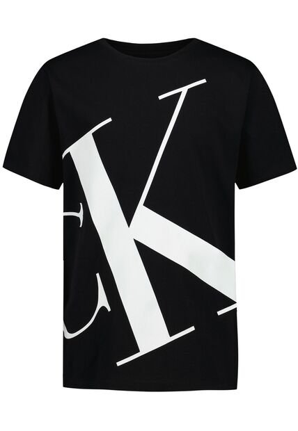 Camiseta Negra De Manga Corta Con Logo CK Grande Calvin Klein