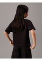 Camiseta Negra De Corte Boxy Con Logo De Monograma Estampado Calvin Klein de Calvin Klein