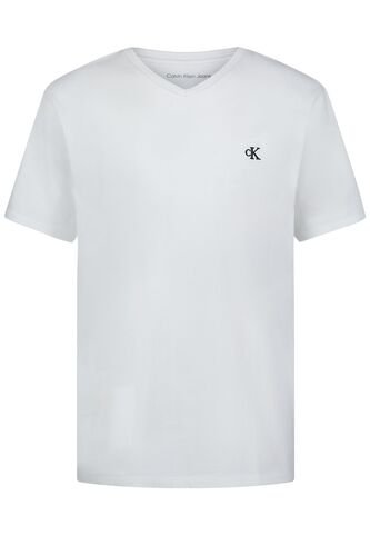Camiseta Blanca De Manga Corta Con Cuello V Calvin Klein Calvin Klein