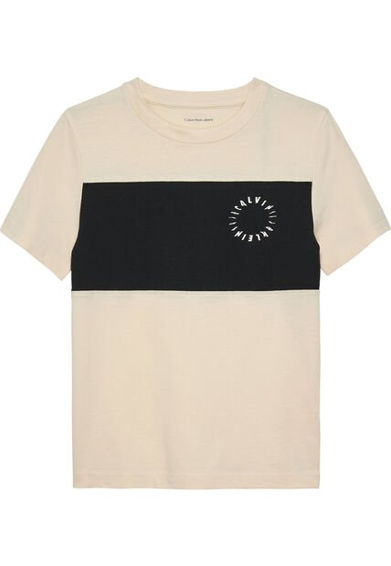 Camiseta Blanca De Manga Corta Con Diseño De Bloques De Color Calvin Klein