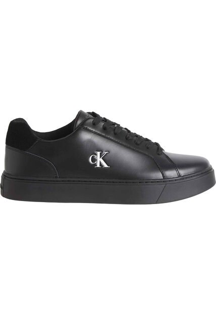 Tenis Negro Classic De Corte Bajo En Cuero Calvin Klein
