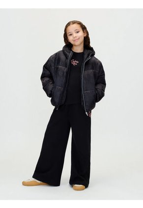 Camiseta Negra De Manga Corta Con Logo Cursivo Calvin Klein