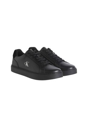 Tenis Negro Classic De Corte Bajo En Cuero Calvin Klein