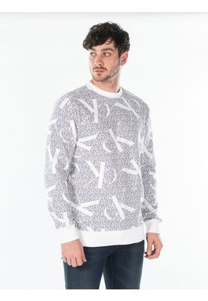 Saco Blanco Con Estampado De Monograma Calvin Klein