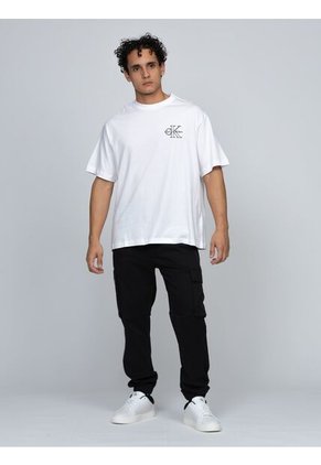 Camiseta Blanca Con Gráfico De Monograma Calvin Klein Calvin Klein