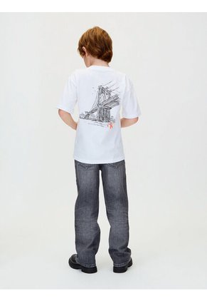 Camiseta Blanca Relaxed Con Estampado City Scene Calvin Klein