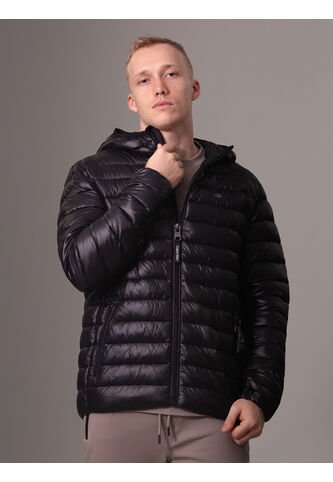 Chaqueta Negra Acolchada Con Capota Calvin Klein Calvin Klein