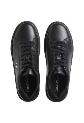 Tenis Negro Classic De Corte Bajo En Cuero Calvin Klein