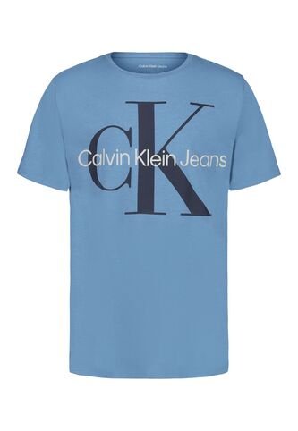 Camiseta Azul Manga Corta Con Logo De Monograma Calvin Klein Calvin Klein