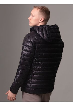 Chaqueta Negra Acolchada Con Capota Calvin Klein