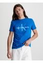 Camiseta Slim De Algodón Orgánico Con Logo Hombre Azul Calvin Klein de Calvin Klein