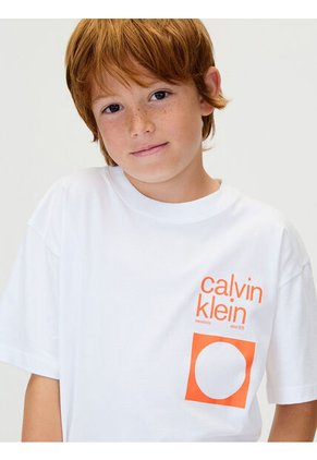 Camiseta Blanca Relaxed Con Estampado City Scene Calvin Klein