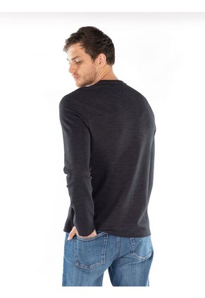 Camiseta Manga Larga Con Logo Hombre Negro Hombre Negro Calvin Klein