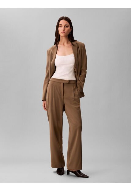 Pantalón Verde Recto De Sarga Tailored Calvin Klein