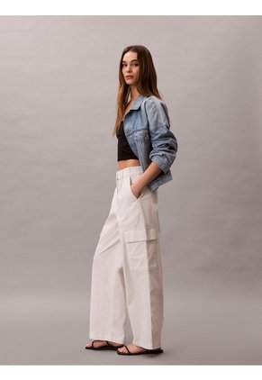 Pantalón Beige Cargo Con Cintura Elástica Calvin Klein
