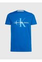 Camiseta Slim De Algodón Orgánico Con Logo Hombre Azul Calvin Klein de Calvin Klein