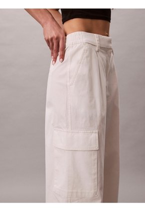 Pantalón Beige Cargo Con Cintura Elástica Calvin Klein