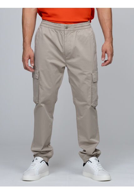 Pantalón Beige Cargo Skinny De Sarga Elástica Calvin Klein