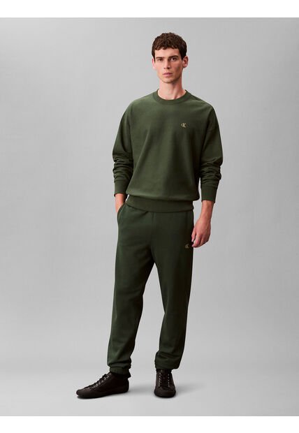 Jogger Verde De Felpa Con Monograma Calvin Klein