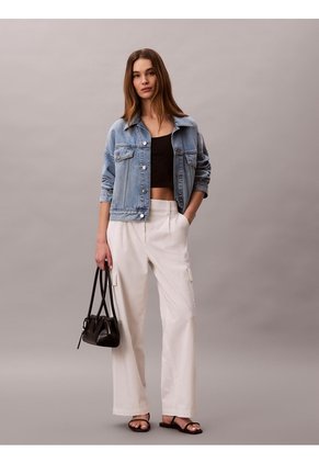 Pantalón Beige Cargo Con Cintura Elástica Calvin Klein