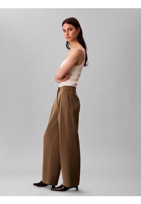 Pantalón Verde Recto De Sarga Tailored Calvin Klein