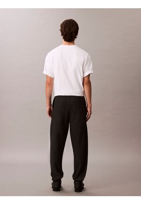 Jogger Negro En Tejido Terry Premium Con Monograma Bordado Calvin Klein