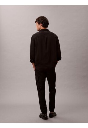 Pantalón Negro Cargo Skinny De Sarga Elástica Calvin Klein