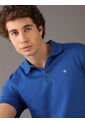 Polo Azul Clásico Con Monograma Bordado Calvin Klein de Calvin Klein