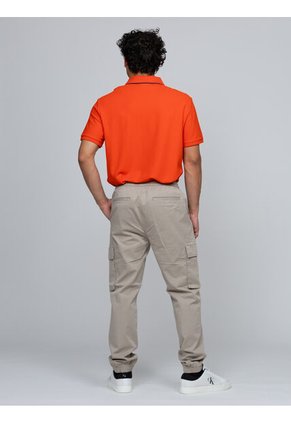 Pantalón Beige Cargo Skinny De Sarga Elástica Calvin Klein