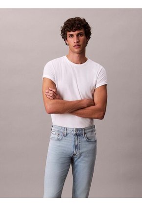 Jeans Celeste De Corte Slim Con Efecto Marmoleado Calvin Klein