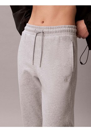 Pantalón Gris Barrel De Terry Premium Con Monograma Calvin Klein