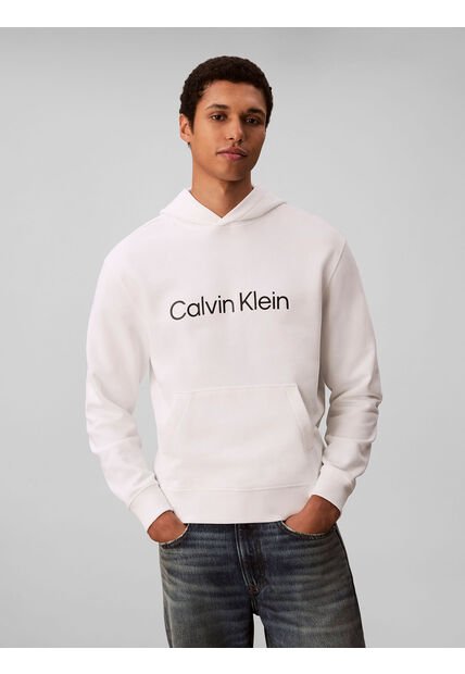 Buzo Blanco Con Capucha De Corte Regular Calvin Klein