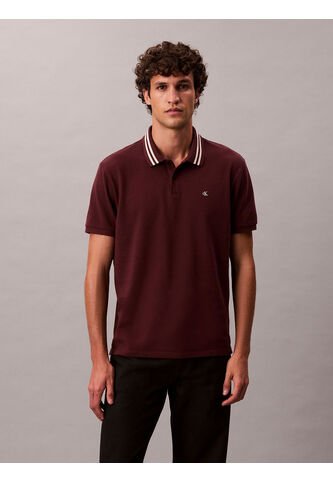 Polo Chocolate De Piqué Con Ribetes En Contraste Calvin Klein Calvin Klein