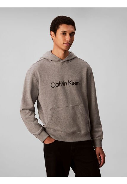 Buzo Gris Con Capucha De Corte Regular Calvin Klein
