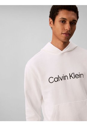 Buzo Blanco Con Capucha De Corte Regular Calvin Klein