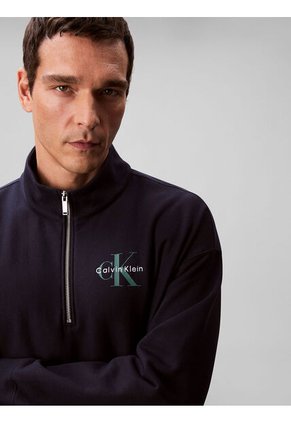 Saco Azul Con Cuello Semi Alto Y Cierre De Cremallera Calvin Klein