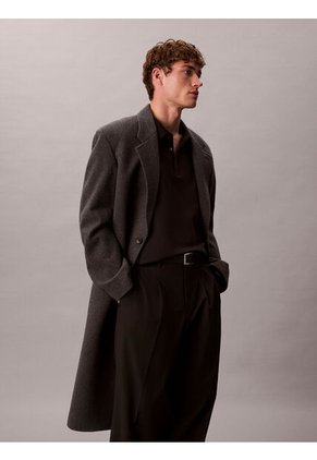 Polo Negro Manga Larga De Algodón Premium Con Tejido Interlock Calvin Klein