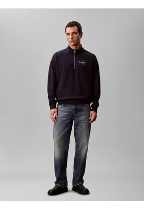 Saco Azul Con Cuello Semi Alto Y Cierre De Cremallera Calvin Klein