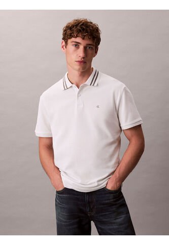 Polo Gris De Piqué Con Ribetes En Contraste Calvin Klein Calvin Klein