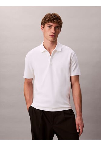 Polo Blanco De Algodón Interlock Calvin Klein Calvin Klein