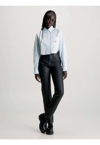 Camisa Celeste Cropped De Popelín De Algodón Calvin Klein Calvin Klein