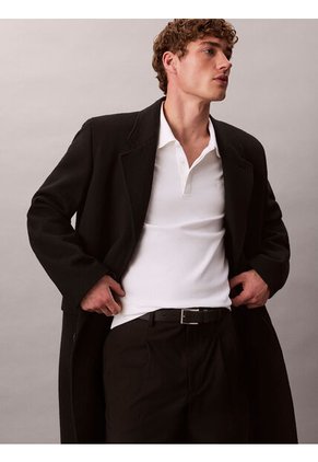 Polo Blanco De Algodón Interlock Calvin Klein