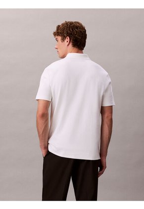 Polo Blanco De Algodón Interlock Calvin Klein