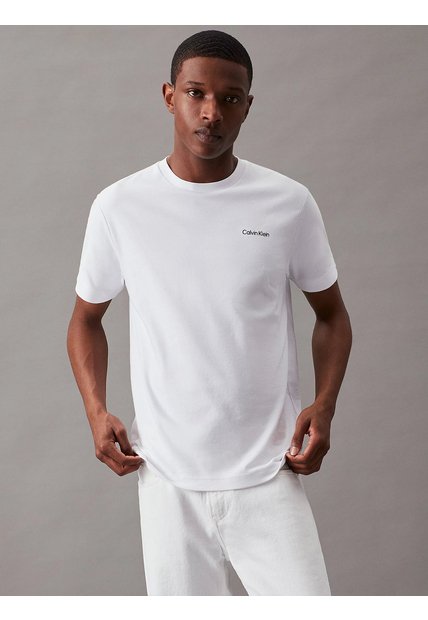 Camiseta Blanca Con Micro Logo Calvin Klein