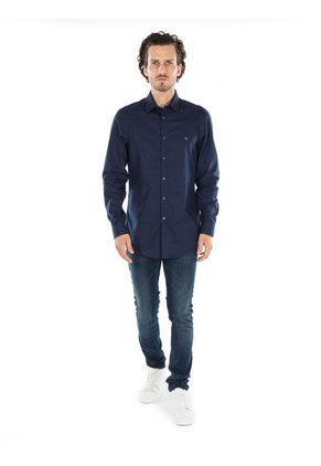 Camisa Azul Manga Larga Slim Fit Para Hombre Calvin Klein