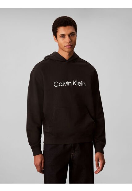 Buzo Negro Con Capucha De Corte Regular Calvin Klein