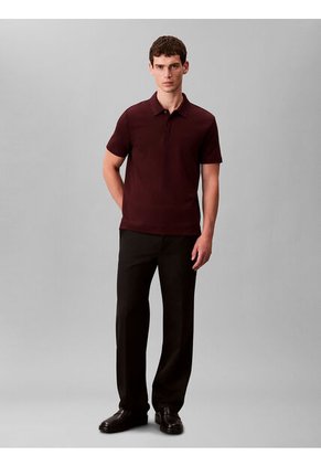 Polo Chocolate De Algodón Interlock Calvin Klein