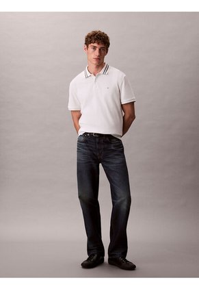 Polo Gris De Piqué Con Ribetes En Contraste Calvin Klein