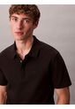 Polo Negro De Algodón Interlock Calvin Klein de Calvin Klein