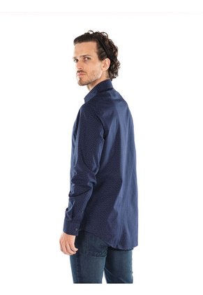 Camisa Azul Manga Larga Slim Fit Para Hombre Calvin Klein